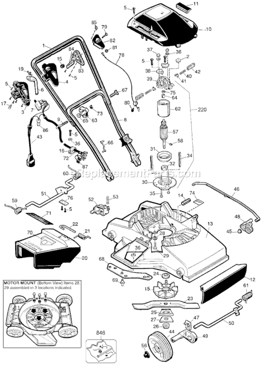 Page A Diagram and Parts List for M300 Type 2 Black and Decker Lawn Mower